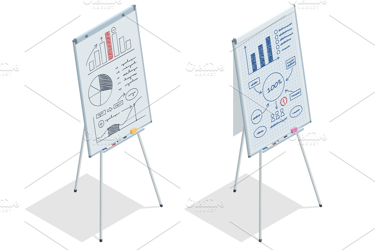 Flipchart with Business Profit, a Person Illustration by Golden Sikorka