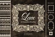 Vintage seamless Lace brushes set, a Brush Add-On by Garden in frame (Thumbnail 1 of 13)