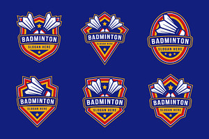 badminton badge logo design