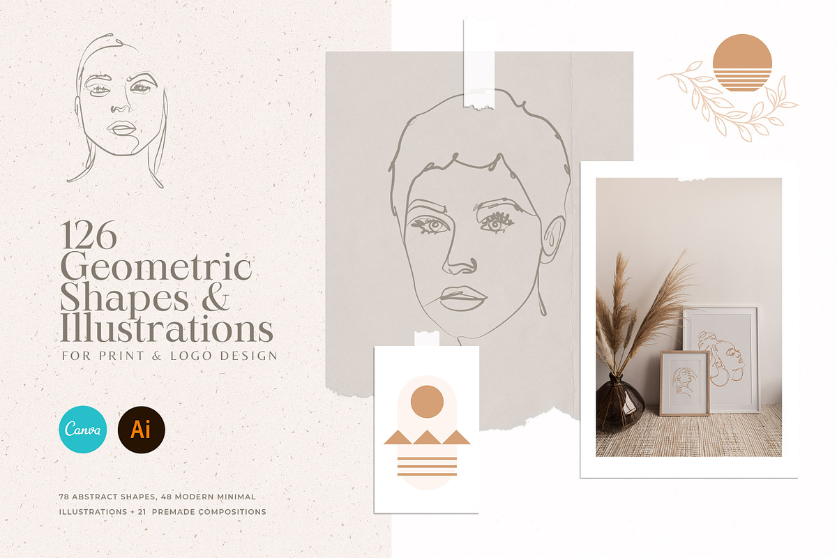 Geometric & Lineart Illustration Kit, a Graphic by AndrewPixel (Photo 10 of 11)