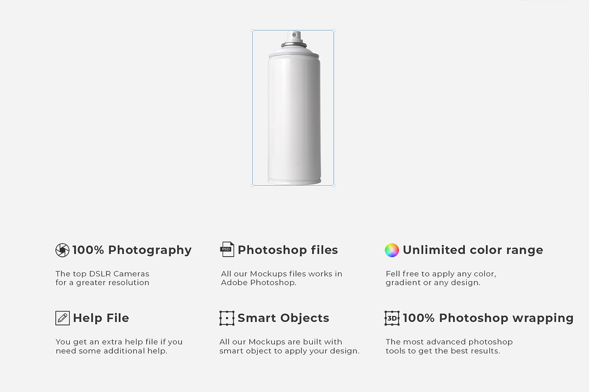 Spray Can Mockup, a Packaging Mockup by Graphicnugget (Photo 7 of 7)