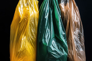Colorful waste bags, a Photo by Beautiful things