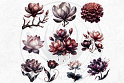 Moody Rose Gold and Mauve Flowers, a Decorative Illustration by ThatsDesignArt (Thumbnail 5 of 10)