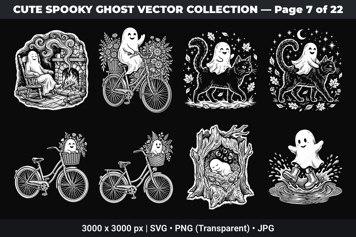 Cute Ghost SVG Bundle Vol - 01, an Object Graphic by XPERTDESIGNER (Photo 18 of 21)