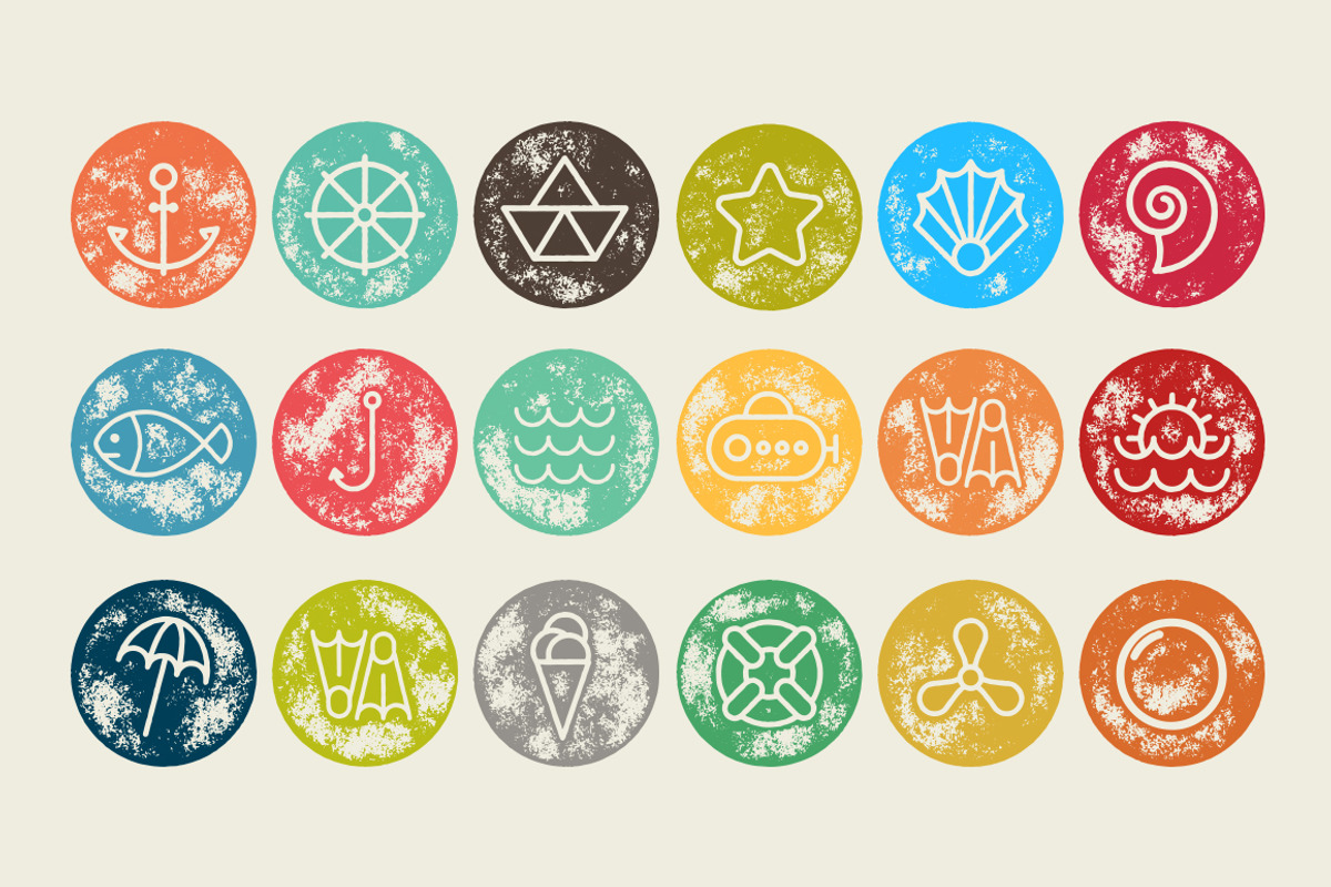 Circular Stamp Marine Vector Icons, an Icon by Lukino (Photo 2 of 2)