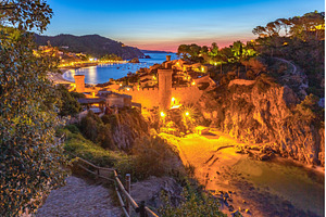 Night view of fortified old town and, an Architecture Photo by kavalenkava