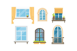 Different Types of Windows Vector, an Object Illustration by TopVectors