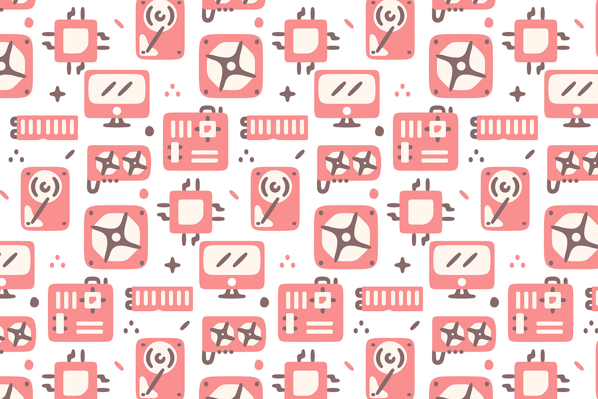 Computer Hardware Pattern, a Pattern Graphic by 3ab2ou
