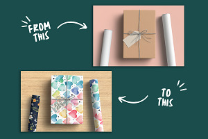 Gift Paper Roll Mockup Pattern Showc