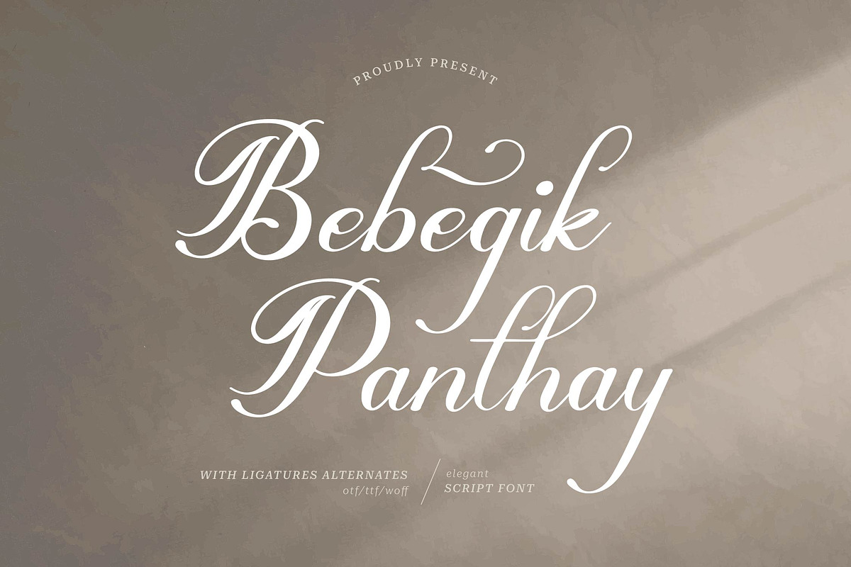 Bebegik Panthay | Calligraphy Script, a Script Font by Denustudios (Photo 1 of 13)