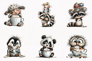 Whimsical Coffee Lover Animals, an Animal Illustration by fashionaddict (Thumbnail 2 of 7)