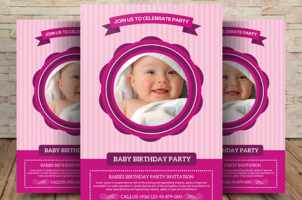 Kids Birthday Invitation, a Card Template by graphicforest