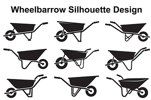 Wheelbarrow Silhouette Collection, an Object Graphic by Creativeshirt
