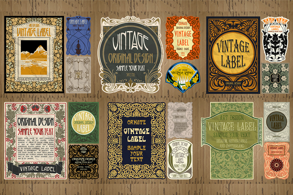Label Art Nouveau - sets, a Decorative Illustration by Stanislav Kharchevskyi (Photo 1 of 8)