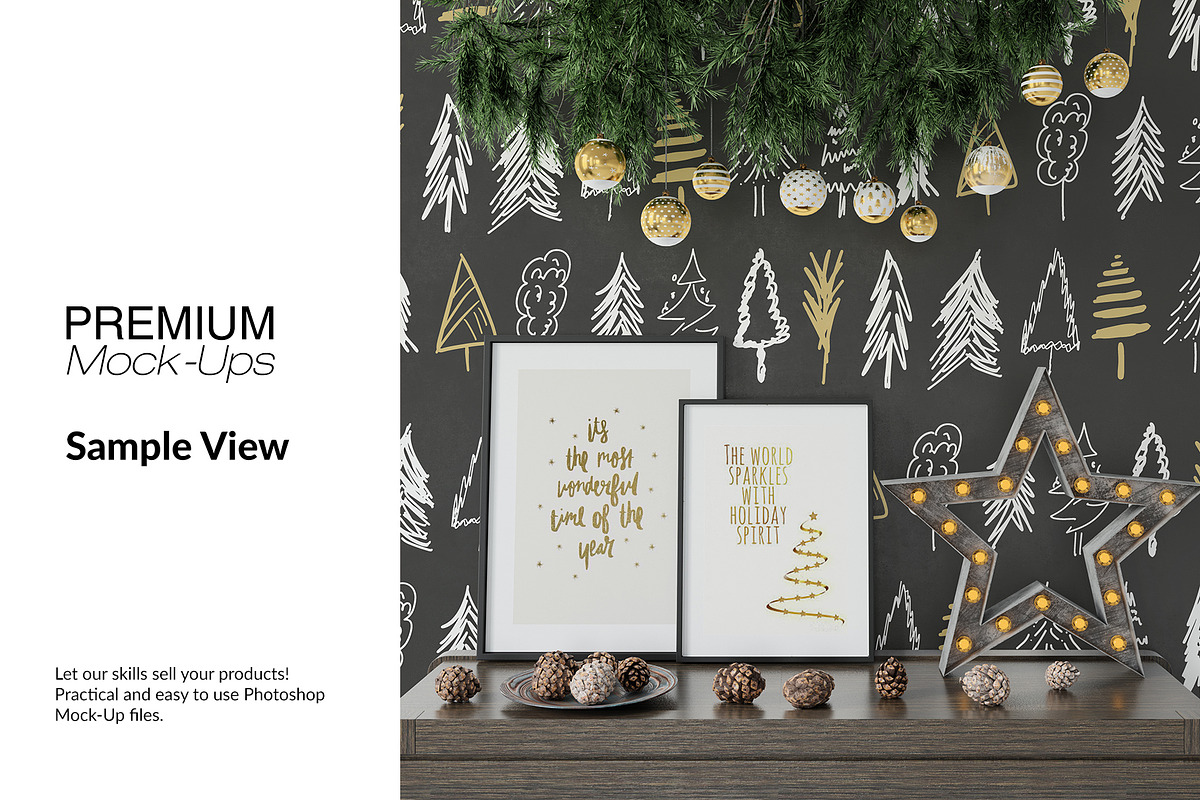 Christmas Frames & Wallpaper Mockups, a Product Mockup by mock-ups (Photo 13 of 16)