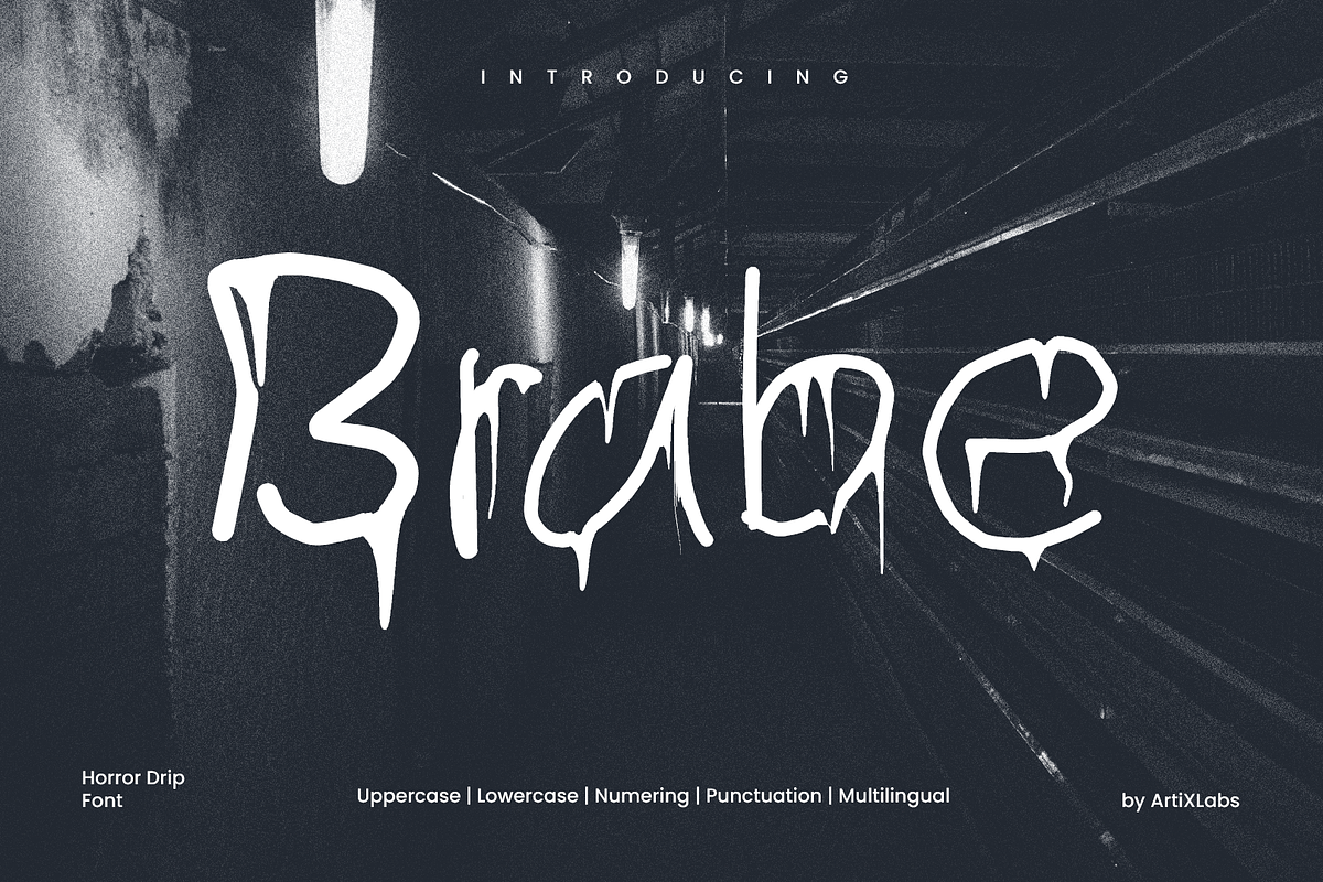 Brabe Creepy Drip Horror Font, a Handwritten Font by ArtiXLabs (Photo 1 of 9)