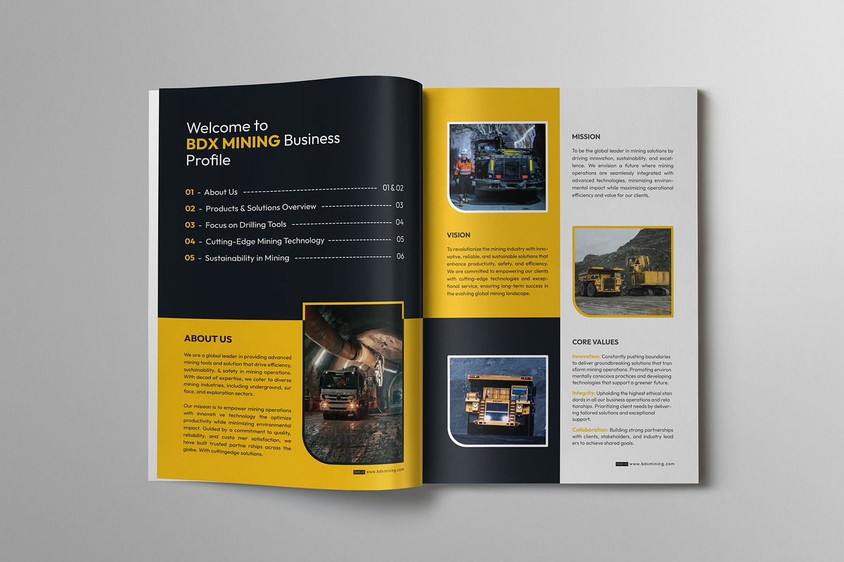 Mining Industry Catalog Brochure, a Brochure Template by VectStock (Photo 2 of 7)