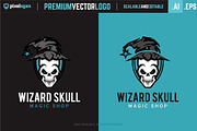 Wizard Skull Logo, a Branding & Logo Template by pixelogan (Thumbnail 2 of 3)