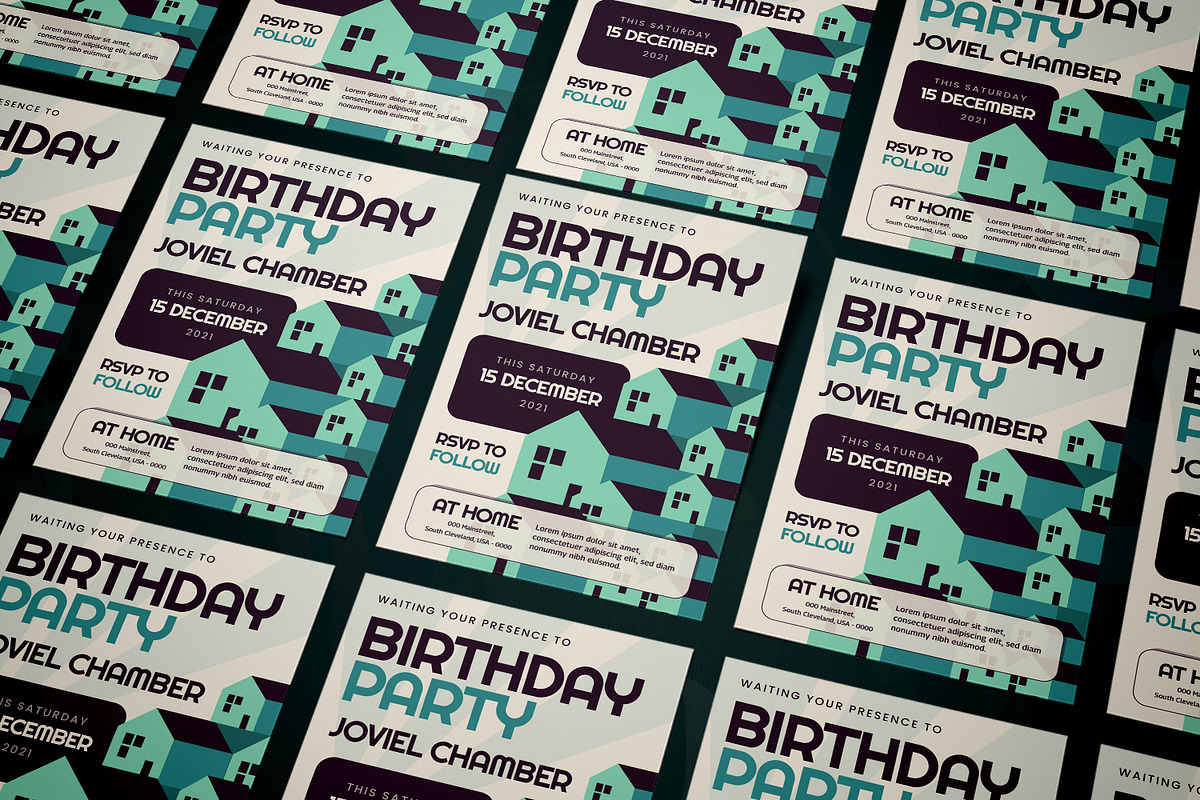Homecove Birthday Invitation, an Invitation Template by AQR Studio (Photo 2 of 2)