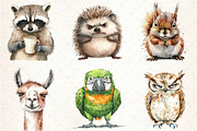 Watercolor Grumpy Animals Clipart, an Illustration by Libby Wishes (Thumbnail 5 of 6)