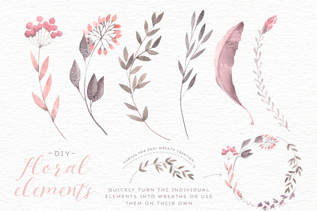 Watercolor floral edges backgrounds, a Decorative Illustration by Lisa Glanz (Photo 4 of 5)