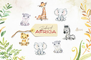 Babies of Africa. Watercolor Set, an Animal Illustration by OctopusArtis (Thumbnail 2 of 6)