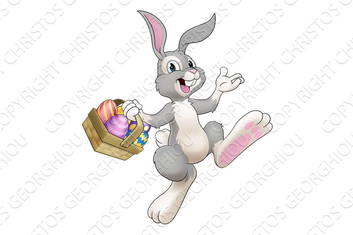 Easter Bunny Cartoon Rabbit With, an Animal Illustration by Christos Georghiou
