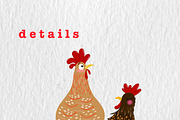 Whimsical Chicken Clipart Set, an Animal Illustration by Oleksandra Illustrates (Thumbnail 6 of 12)