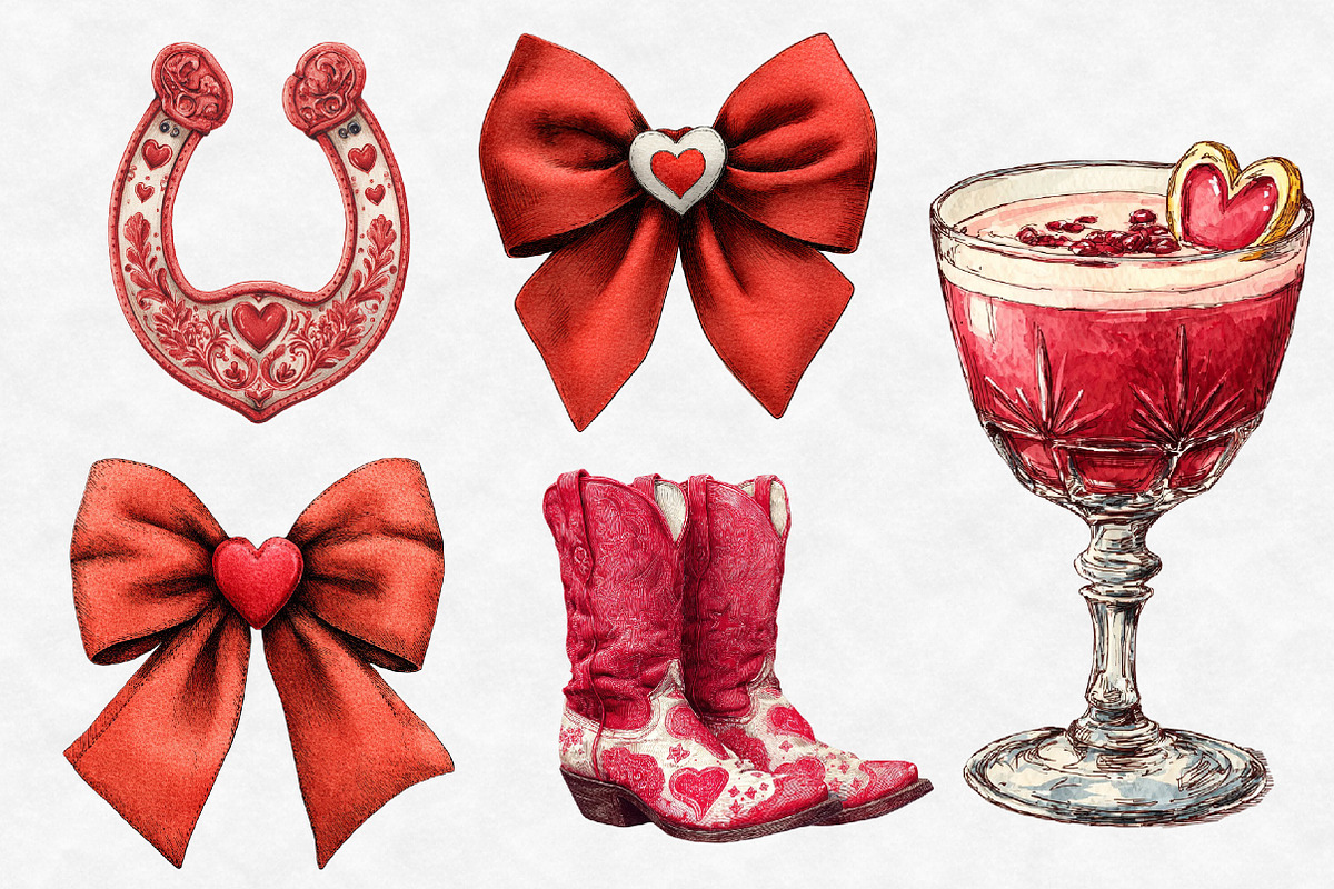 Western Valentine's Day PNG Clipart, an Illustration by Designworld (Photo 5 of 6)