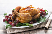 Roast turkey with grapes and parsley on white plate, a Food & Drink Photo by etorres69 (Thumbnail 2 of 2)
