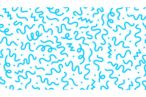 Blue squiggle line pattern, a Decorative Illustration by Vector Tradition