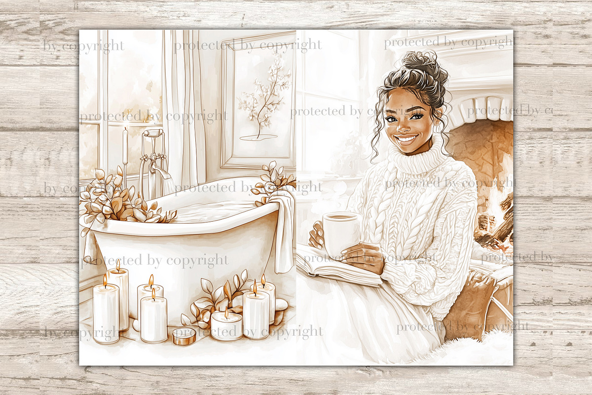 Neutral Autumn Junk Journal Kit, a Person Illustration by GlamArtZhanna (Photo 10 of 10)