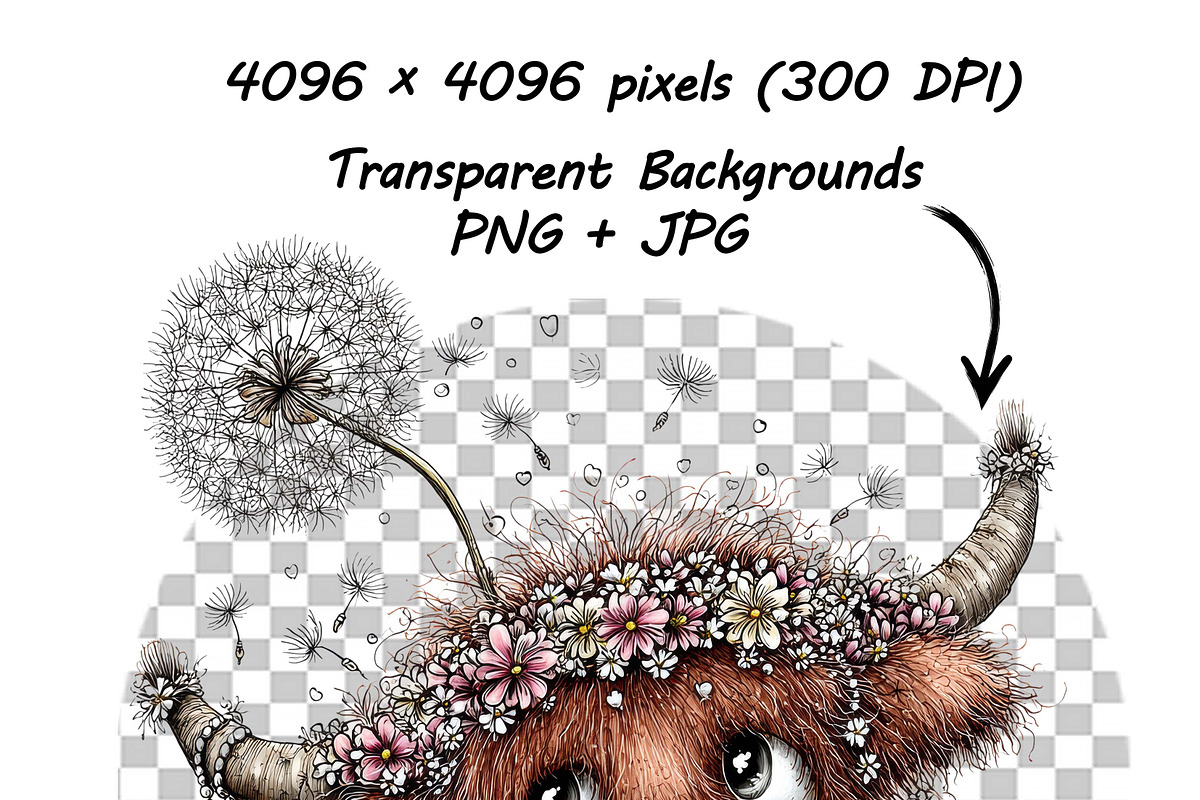 Highland Cow Birthday Animal Clipart, a Graphic by one-touch (Photo 15 of 17)