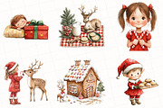 Christmas Kids Watercolor Clipart, an Illustration by OK Design (Thumbnail 5 of 5)