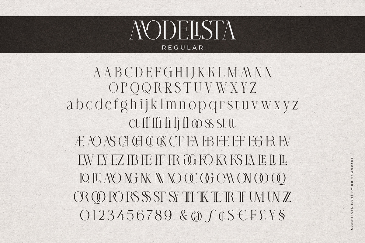 Modelista | Ligature Serif Family, a Serif Font by Krismagraph (Photo 11 of 20)