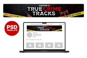 True Crime YouTube Banner, a Social Media Template by Vaughn Studios