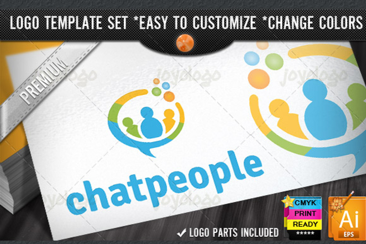 Talking Bubbles Chat People Logo, a Branding & Logo Template by joyologo (Photo 1 of 3)