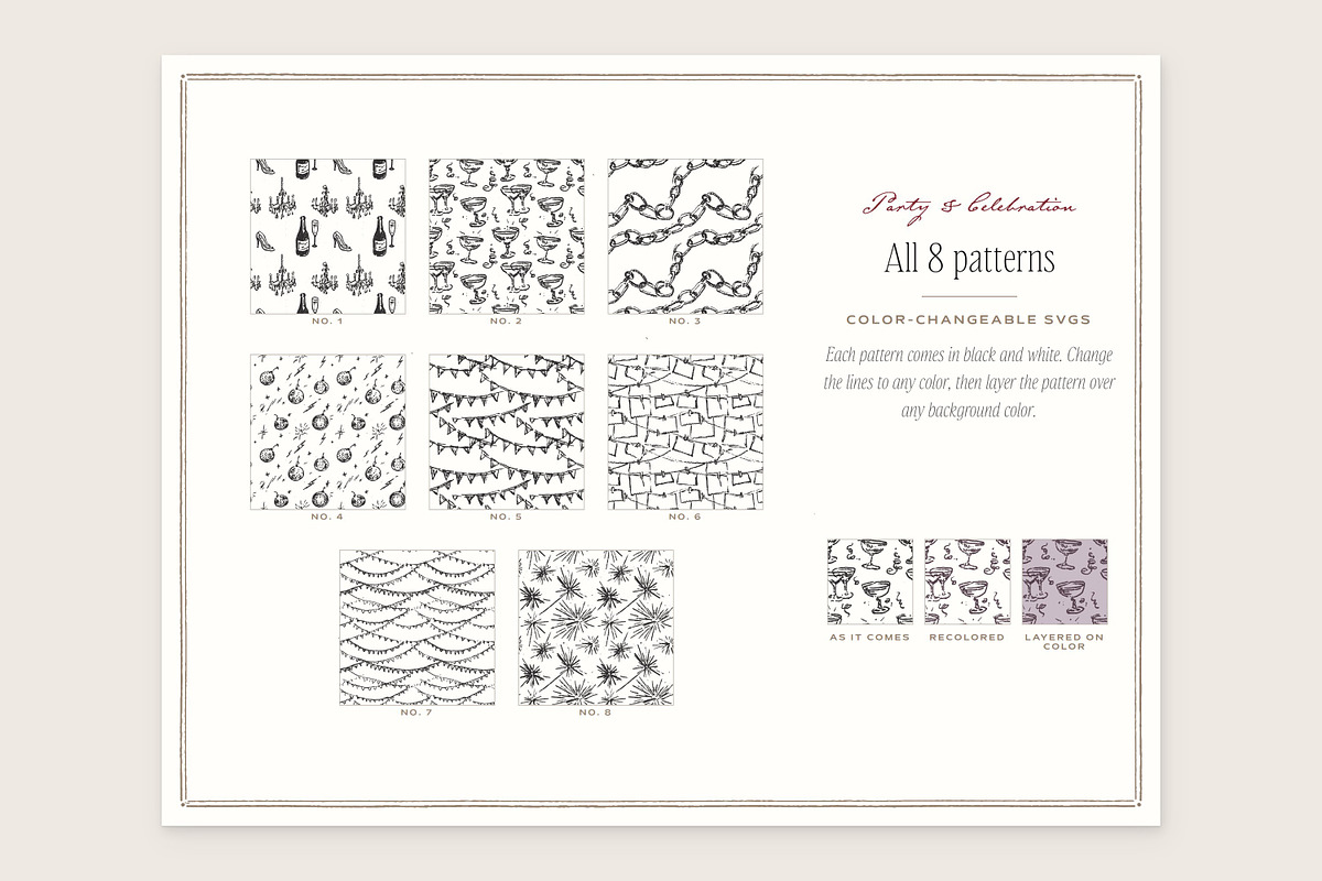 Party & Wedding Seamless Patterns, a Pattern Graphic by The October Creative (Photo 2 of 12)