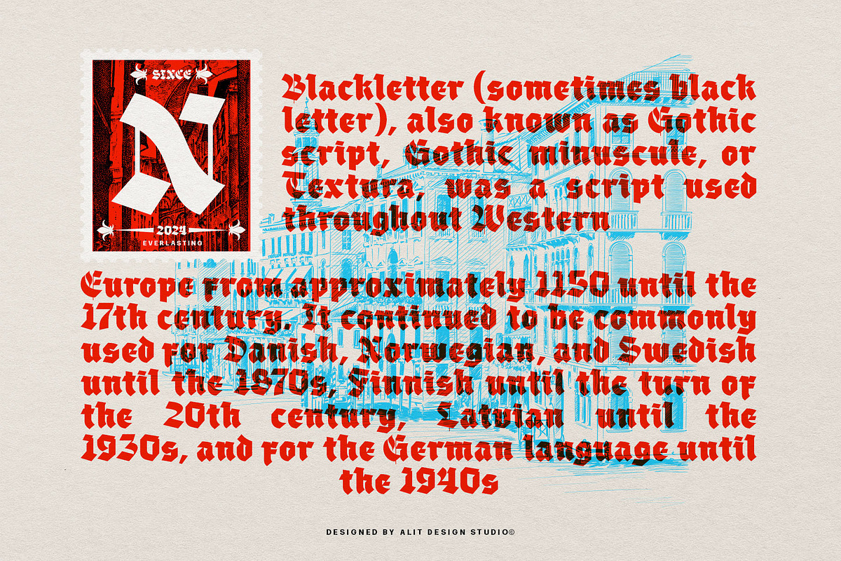 Blackther Typeface, a Blackletter Font by alit design (Photo 14 of 20)