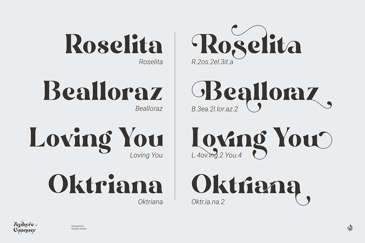 Zephyre Conquer, a Serif Font by Aluyeah Studio (Photo 13 of 15)