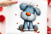 Whimsical Valentine Cute Fluffy Dogs, an Animal Illustration by GatewayDesign (Thumbnail 3 of 3)