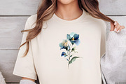 Elegant Midnight Blue Florals, an Illustration by DreamCafeArt (Thumbnail 4 of 6)
