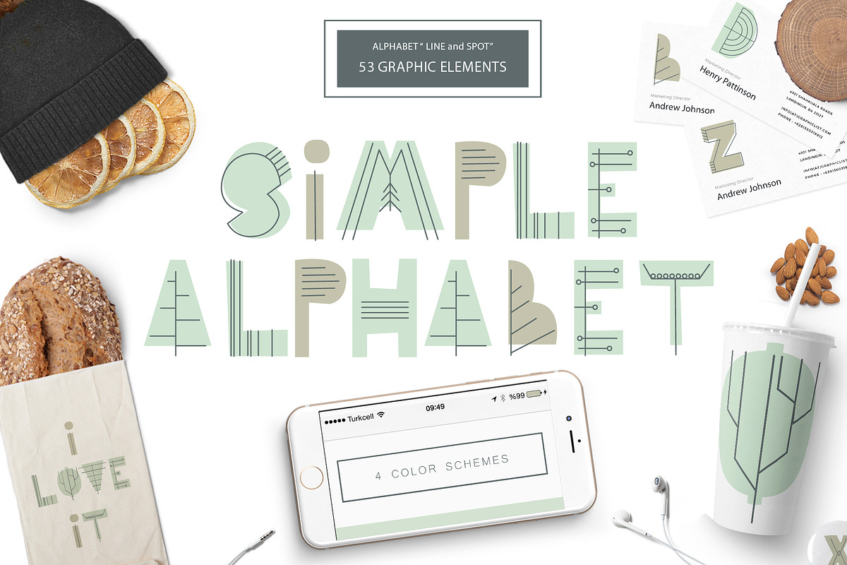 Simple alphabet line and spot, an Object Graphic by Alyonka_lis (Photo 1 of 10)