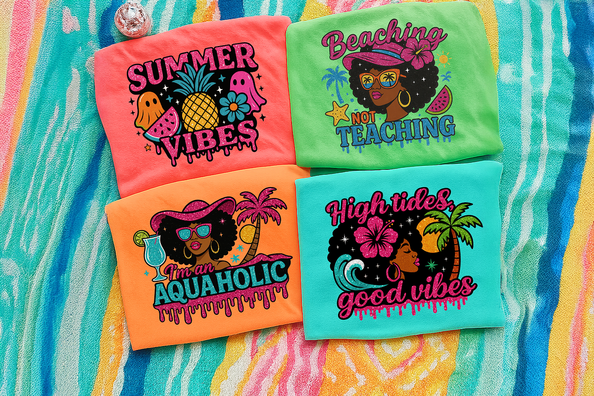 Summer Vibes Glitter PNG Bundle, a Seasonal Illustration by Curve Design (Photo 2 of 13)