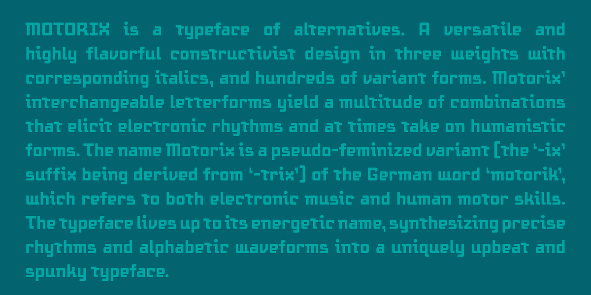 Motorix, a Sans Serif Font by Ampersand Type Foundry (Photo 3 of 13)