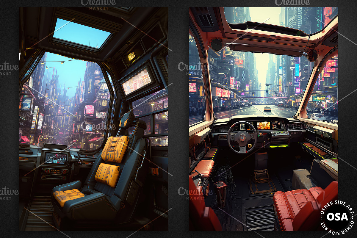 Cyberpunk Vehicle Interior Poster, a Background Graphic by Other Side Art (Photo 3 of 5)