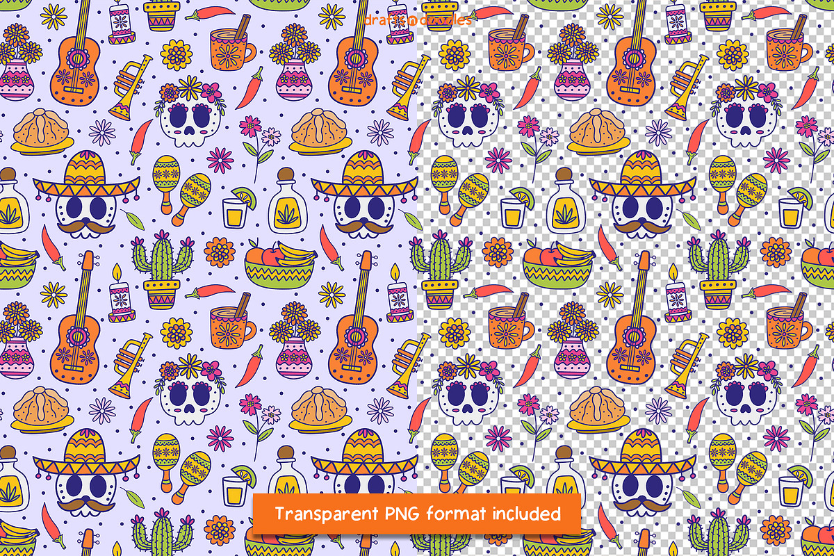 Day of the Dead Clipart and Patterns, an Object Illustration by Drafts n Doodles (Photo 9 of 14)