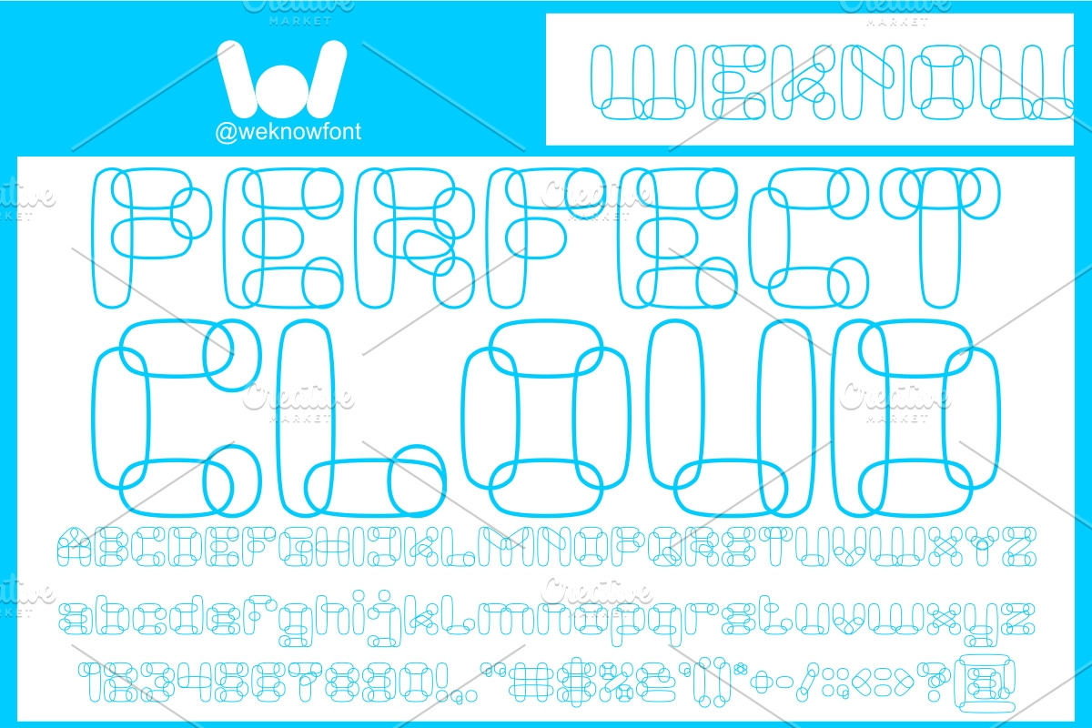 Perfect Cloud font, a Font by weknow (Photo 1 of 8)
