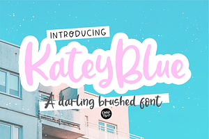 KATEY BLUE A Darling Brushed Font