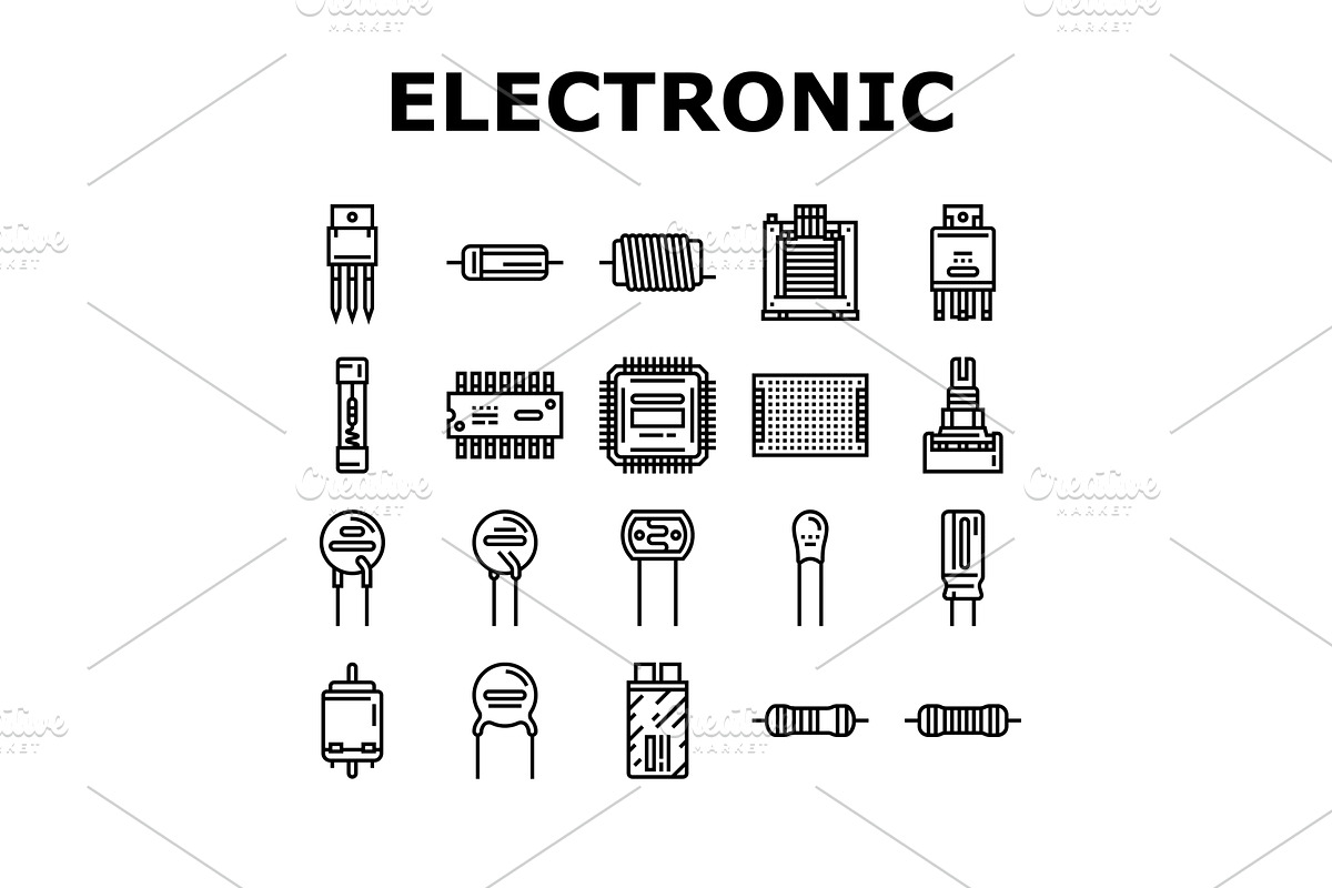 electronic component circuit chip, a Technology Illustration by pikepicture